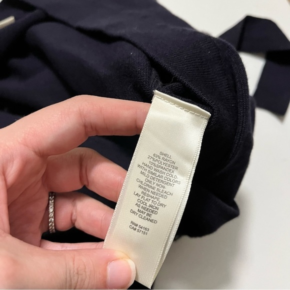 Eliza J Knit Surplice Dress Navy Blue Size 6 P1 - Picture 6 of 9